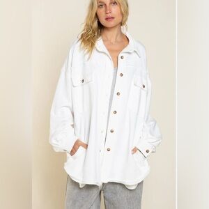 POL oversized waffle knit Shacket size Large